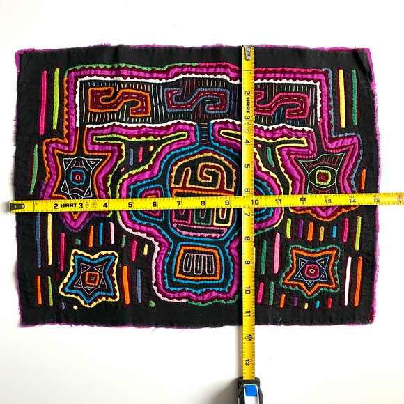 Mola Textile from Panama Abstract Person with Headphones Motif